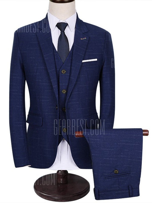 Functional Pocket One 3-Piece Business Suit - mustulu.com