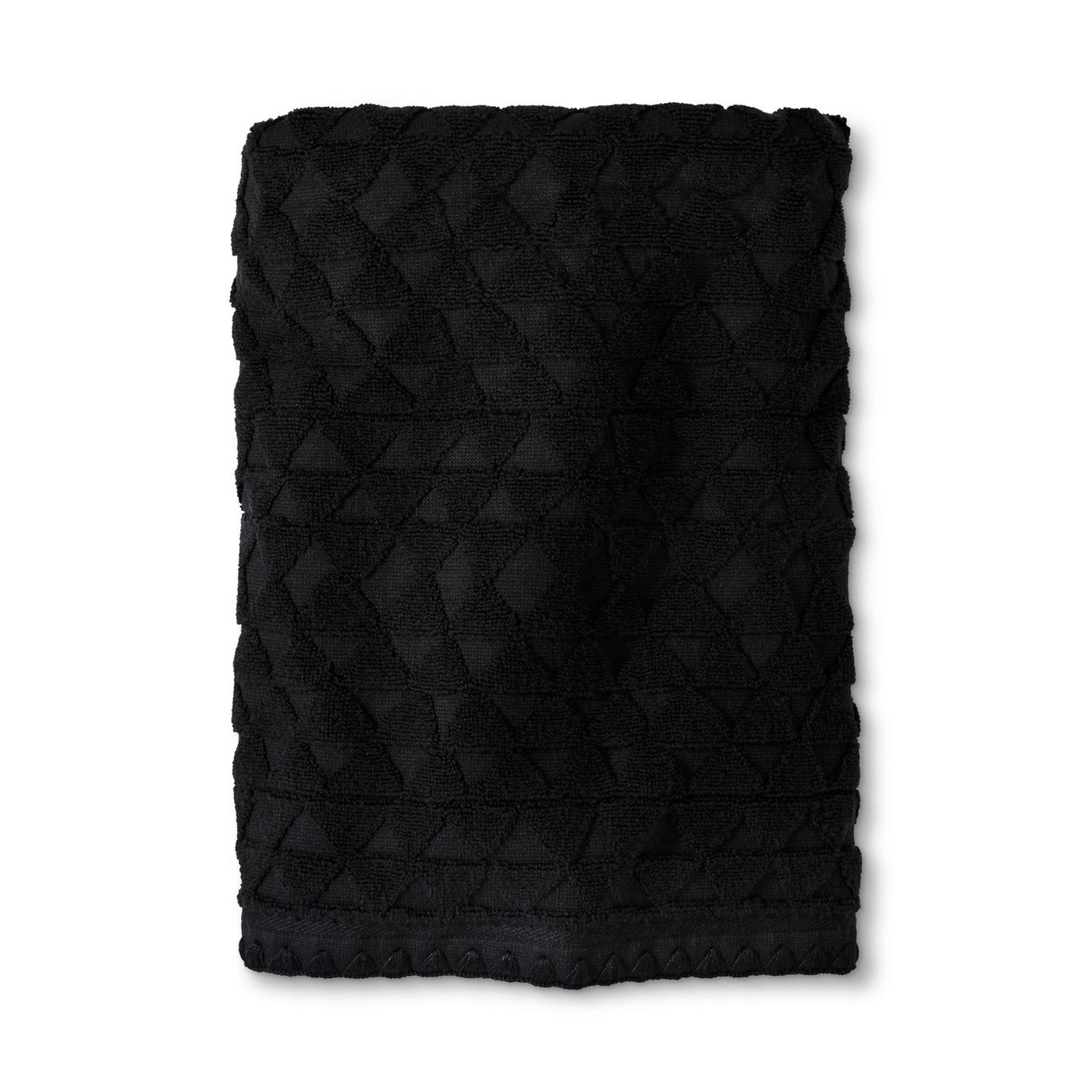 Triangle Embossed Woven Bath Towel Black - mustulu.com