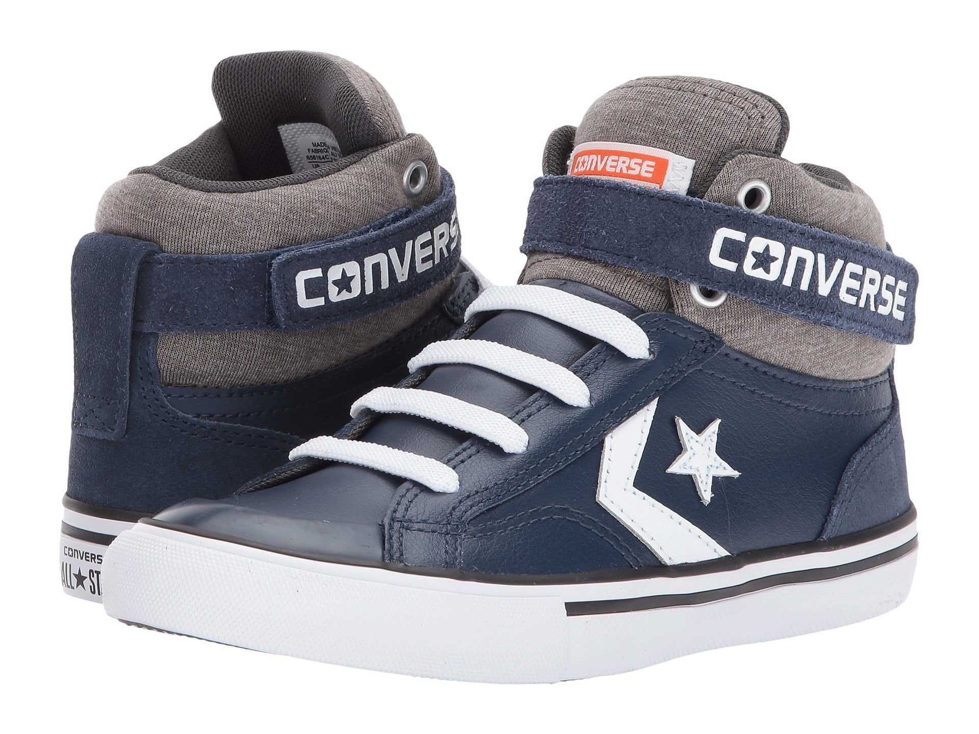 Converse Kids Pro Blaze Strap Leather and Suede - Hi (Little Kid/Big Kid) - mustulu.com