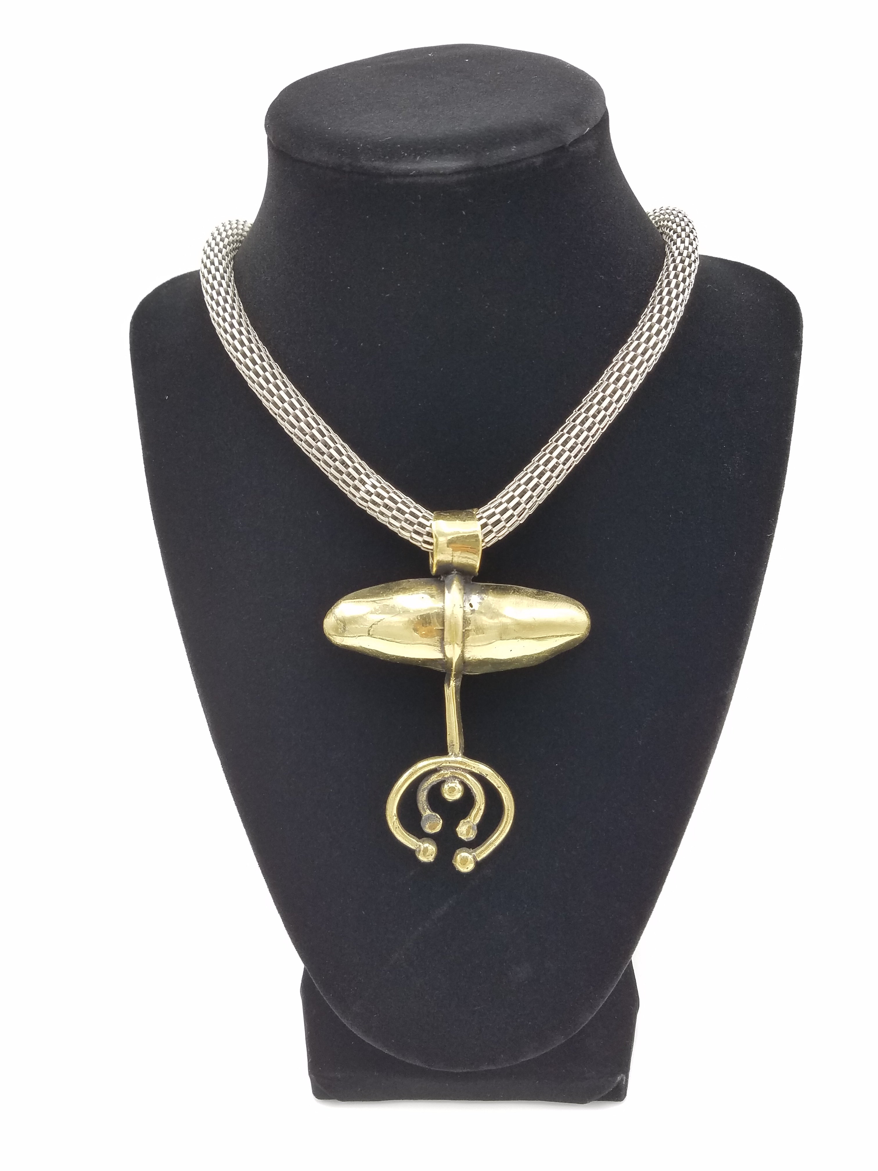 Women Statement Alpha Necklace Gold - mustulu.com