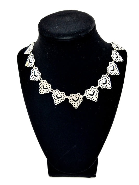 Turkish Ottoman Style Silver Plated Necklace - mustulu.com