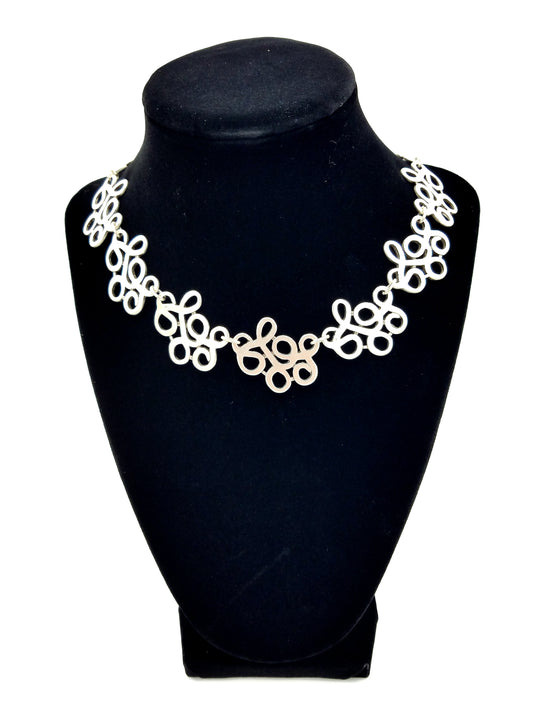 Turkish Ottoman Style Silver Plated Necklace #27 - mustulu.com