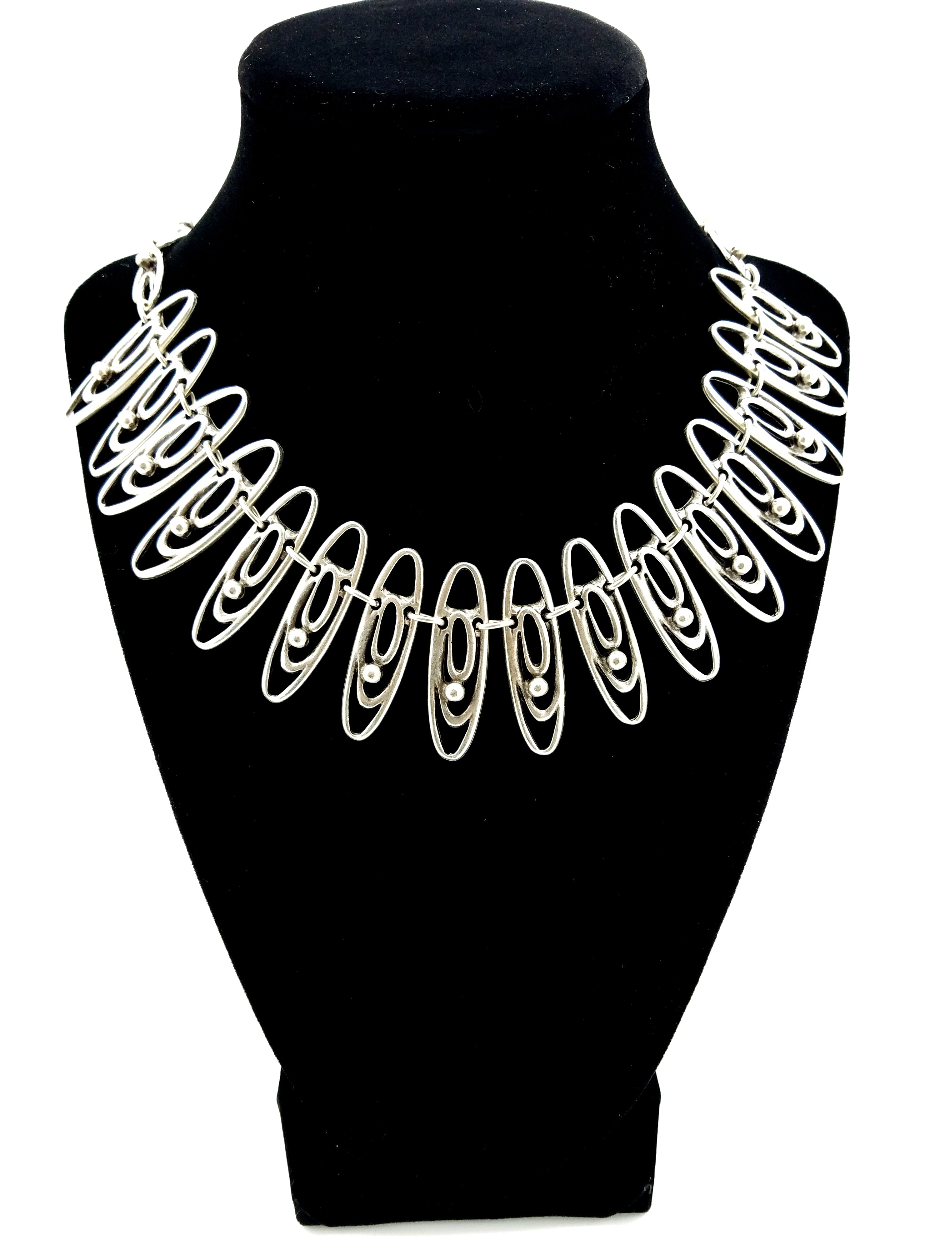 Turkish Ottoman Style Silver Plated Necklace #62 - mustulu.com