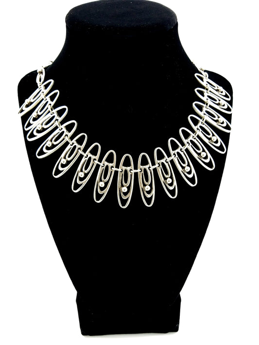 Turkish Ottoman Style Silver Plated Necklace #62 - mustulu.com