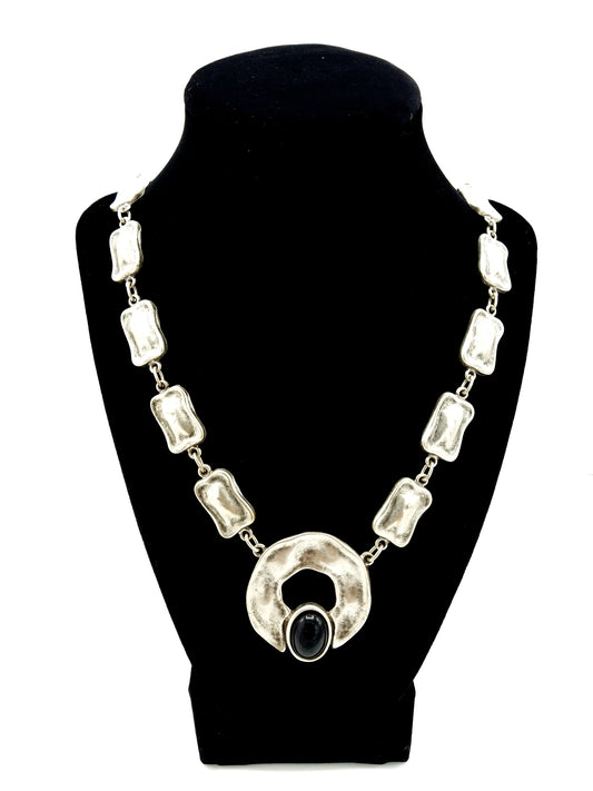 Turkish Ottoman Style Silver Plated Necklace #87 - mustulu.com