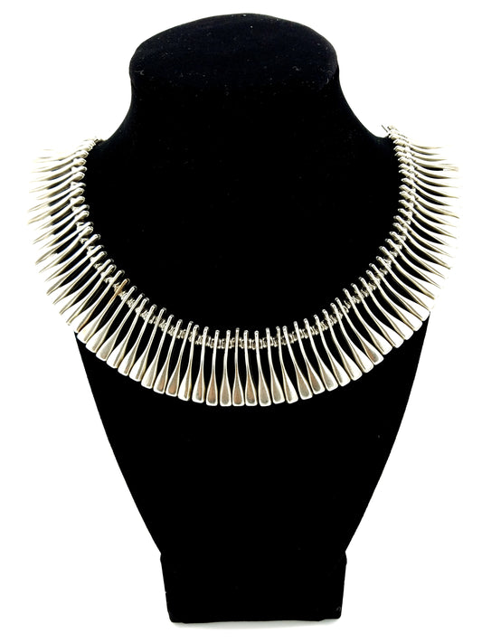 Turkish Ottoman Style Silver Plated Necklace #50 - mustulu.com