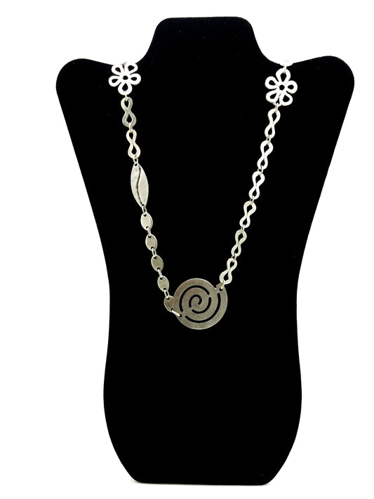 Turkish Ottoman Style Silver Plated Necklace #184 - mustulu.com